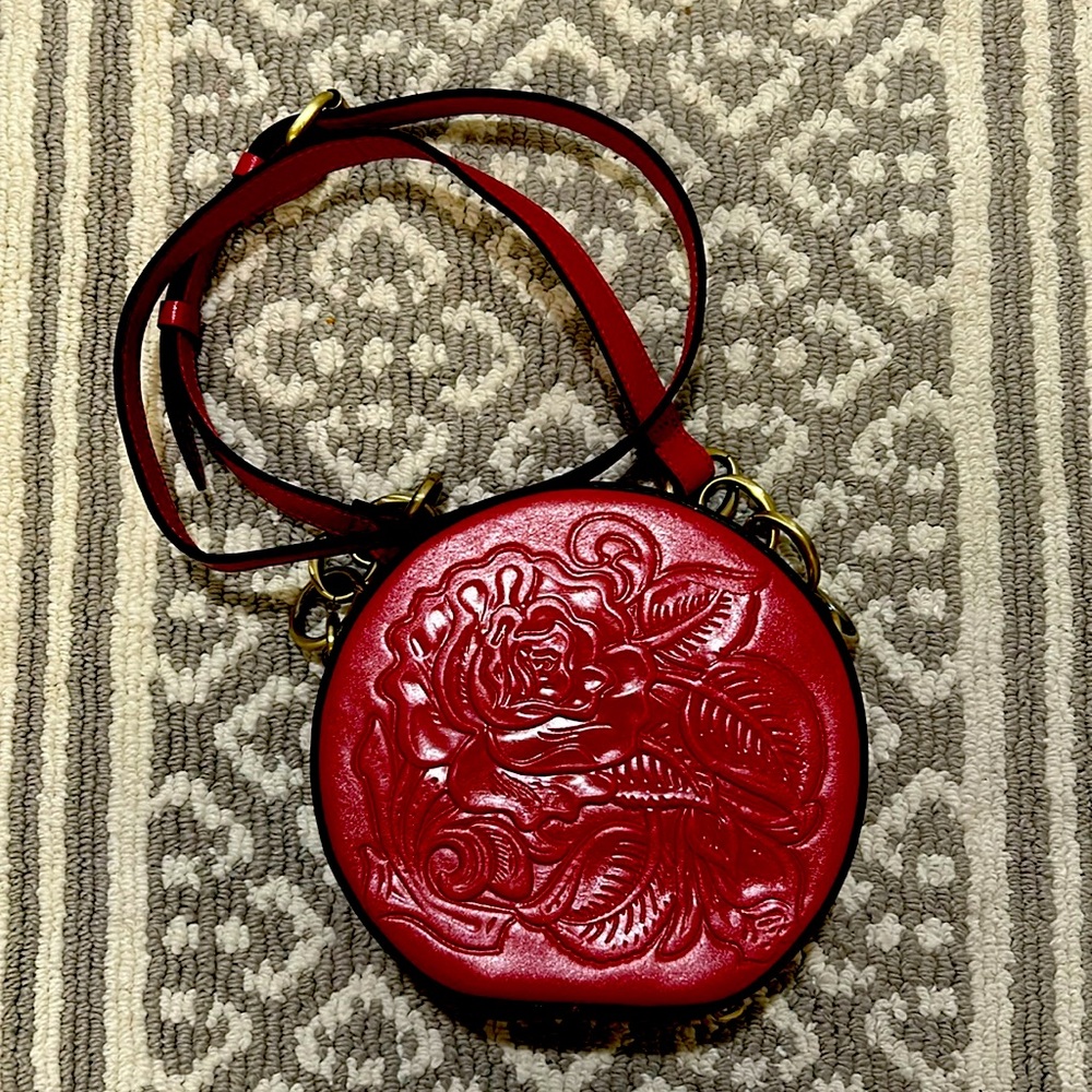 Patricia Nash Red Embossed Crossbody Bag